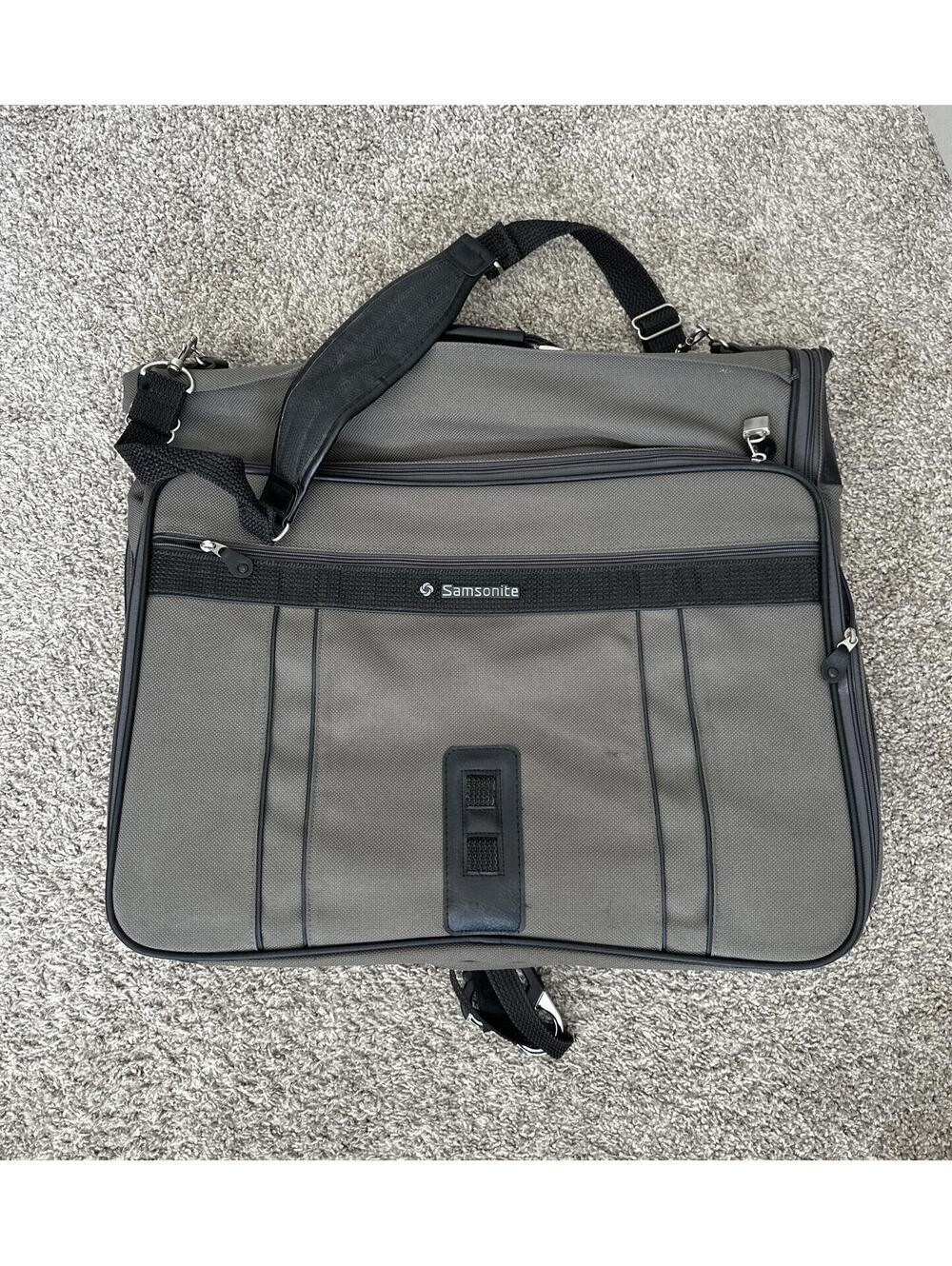 Samsonite Vintage Olive Canvas Laptop Messenger Bag Expandable Briefcase Large